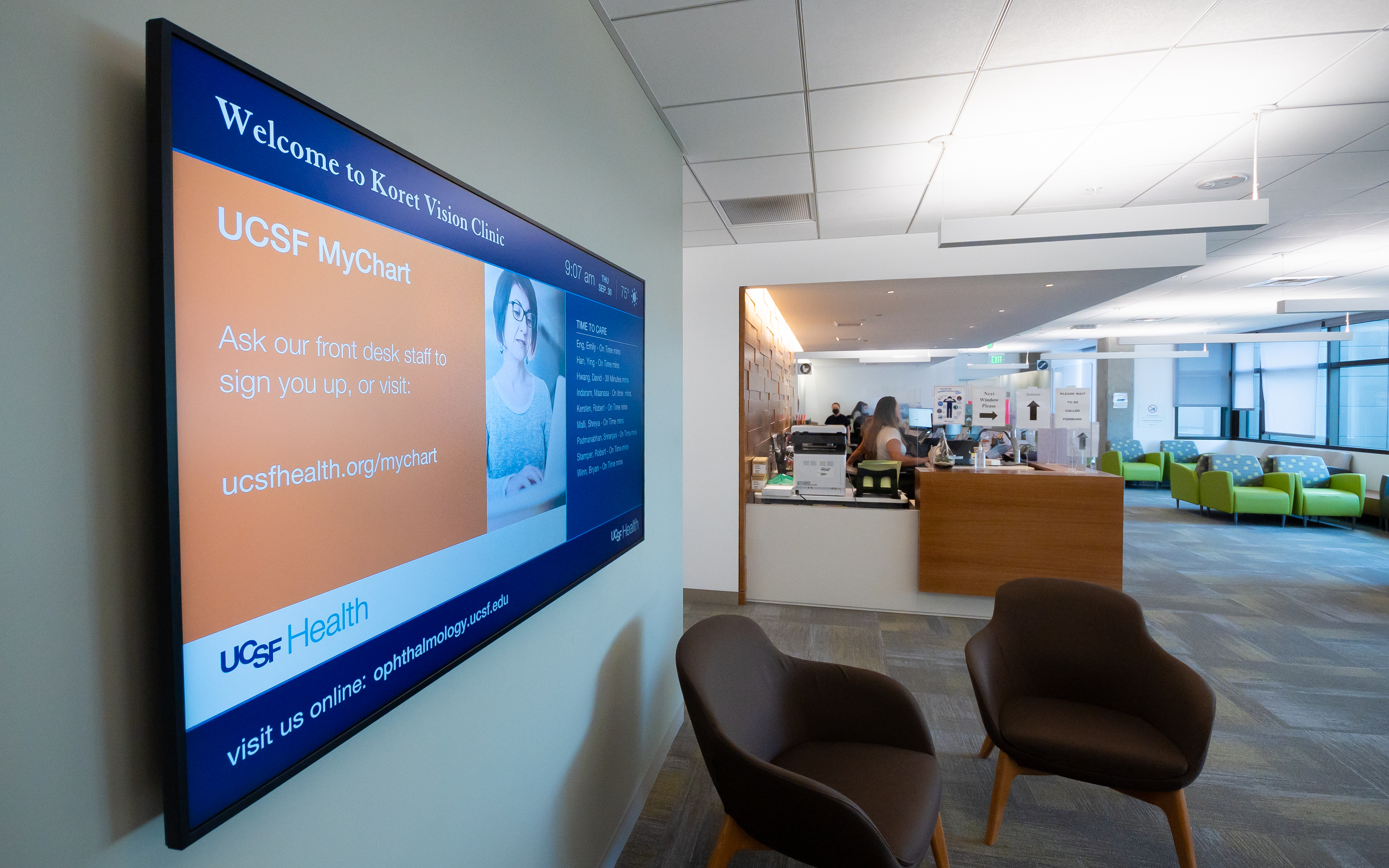 digital sign in a lobby