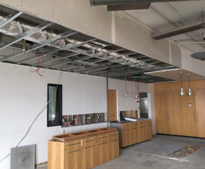 Lighting upgrade project in progress at 2 North Point