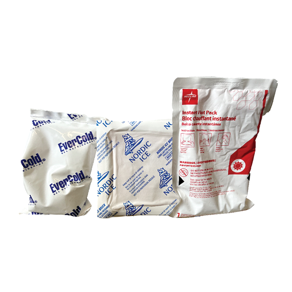An assortment of ice packs 