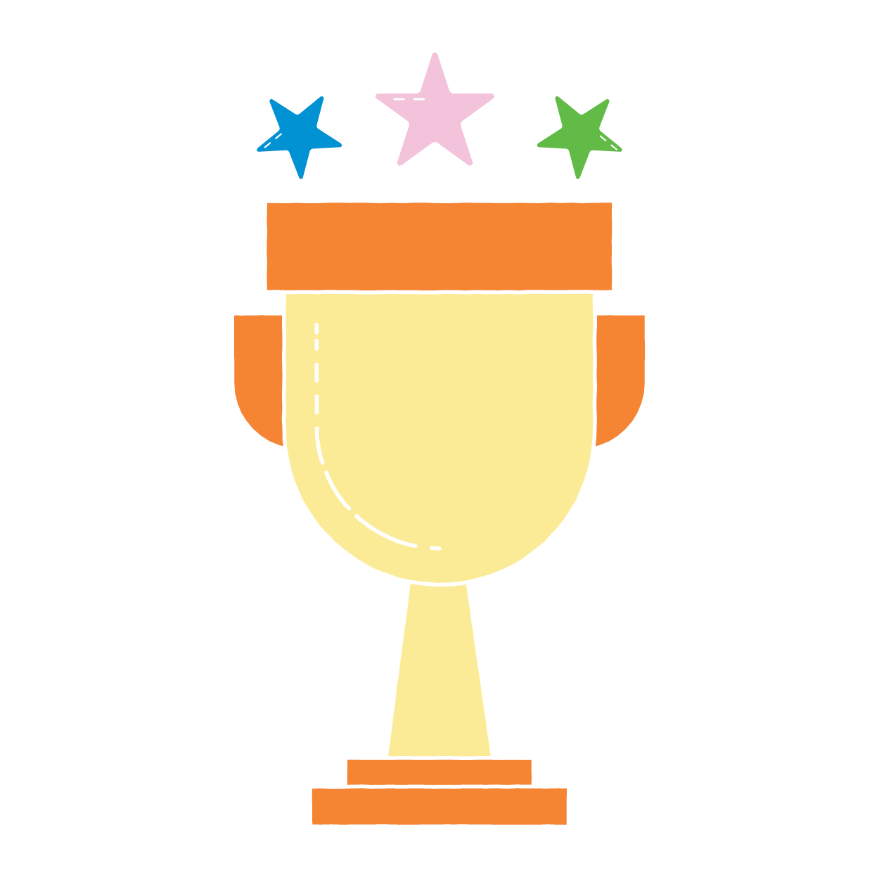 Trophy with stars above it