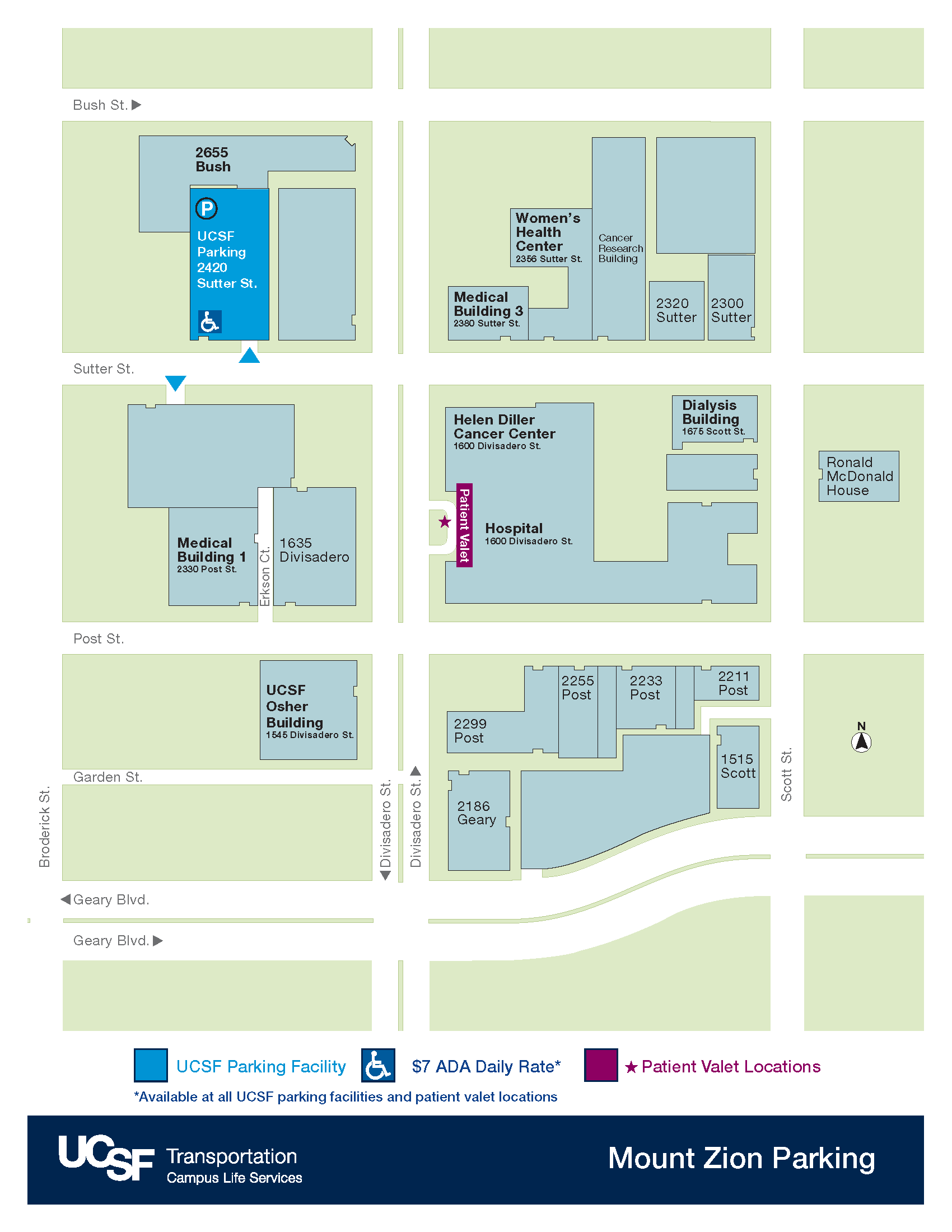 Mount Zion parking map