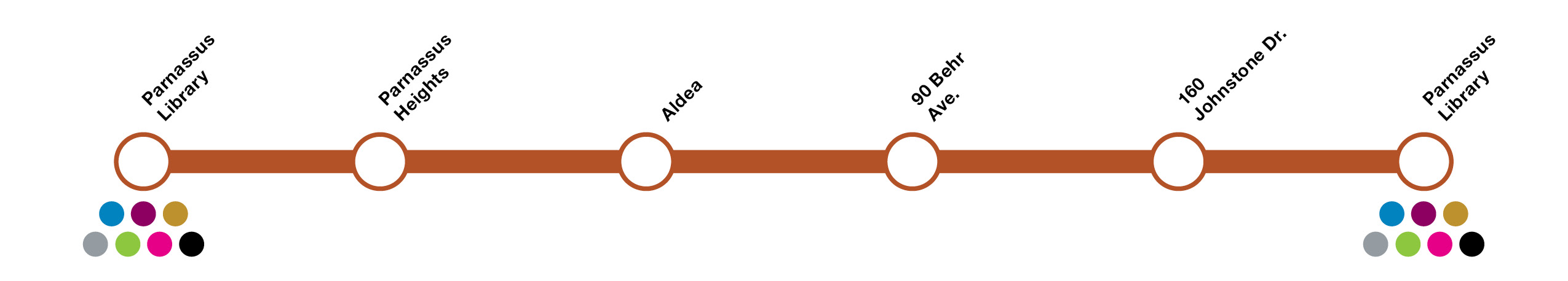 Bronze shuttle stop locations