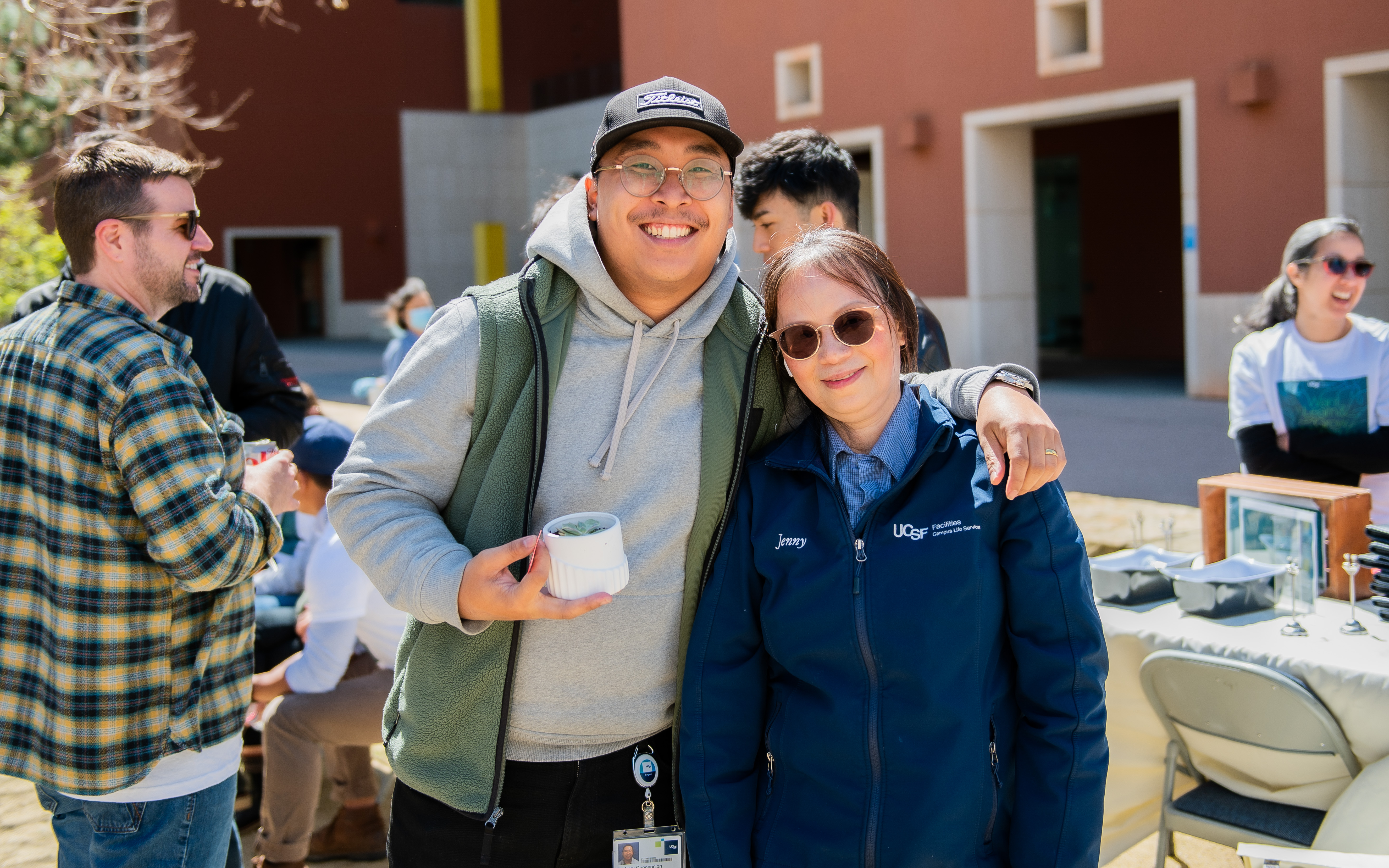 Two people smiling for the camera