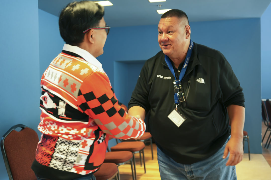 Jaime Mac meets a job candidate.