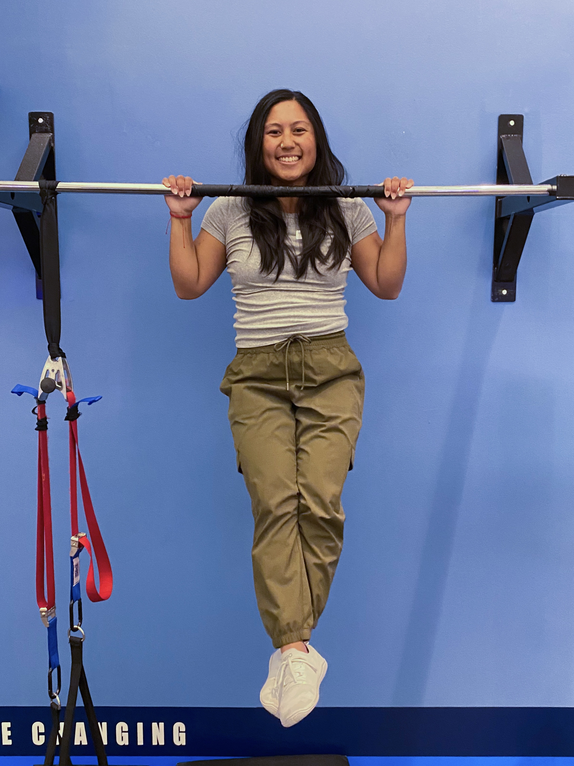 Angel doing a pull up