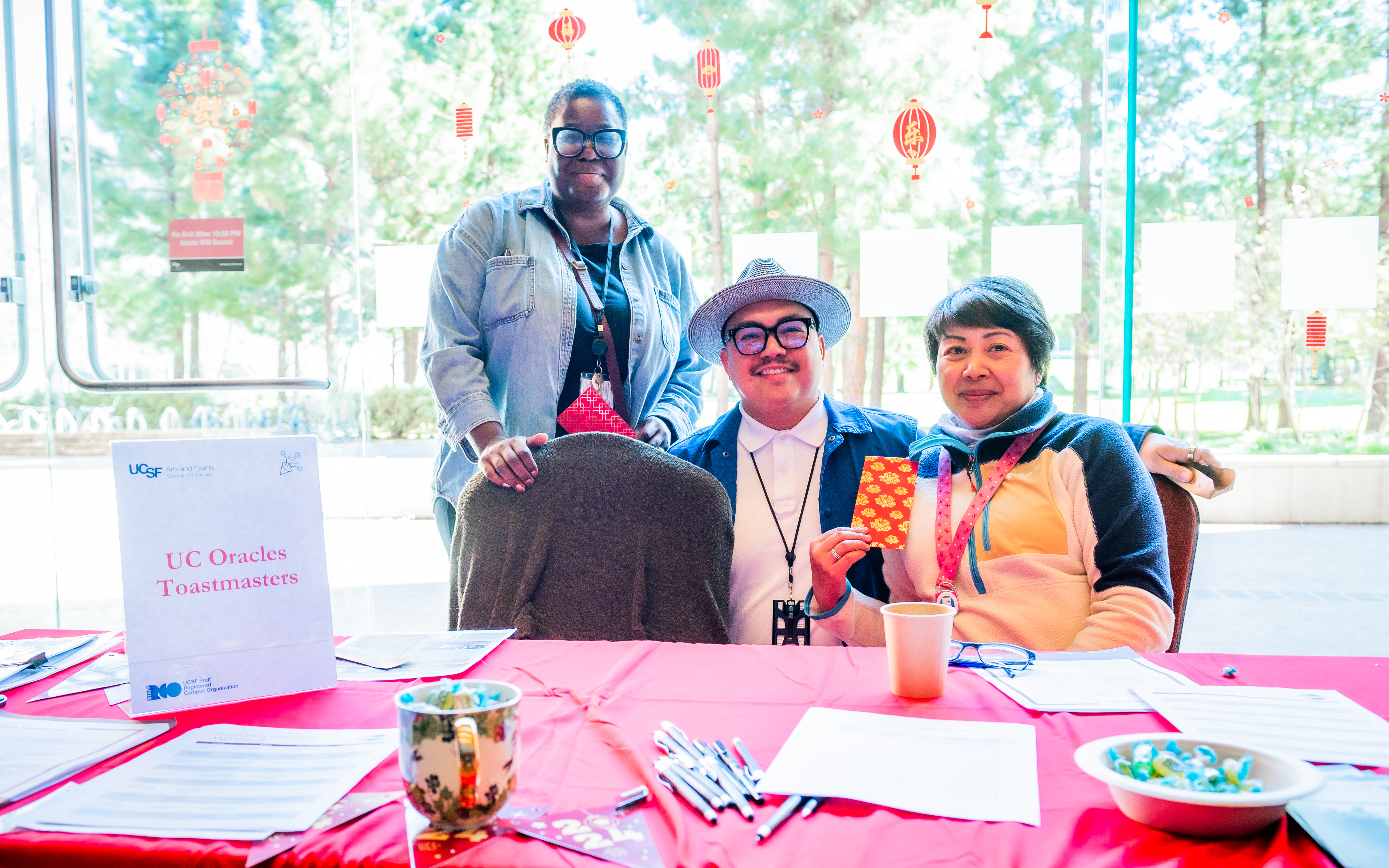 three people at the table