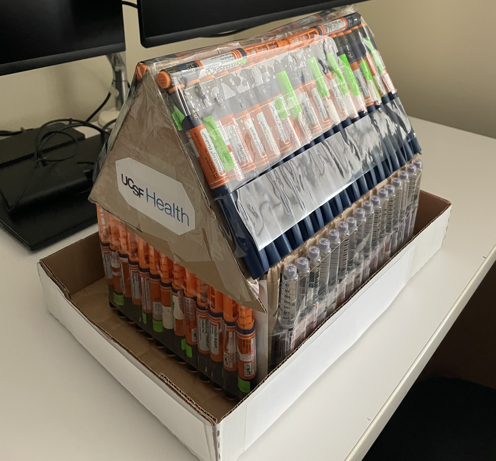 House made of insulin pens