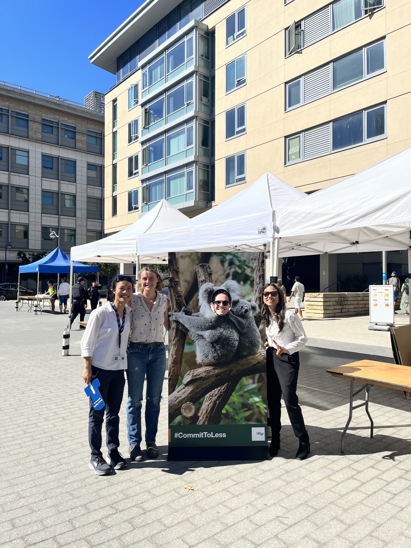 Robby Barnes in koala cutout for Sustainability.