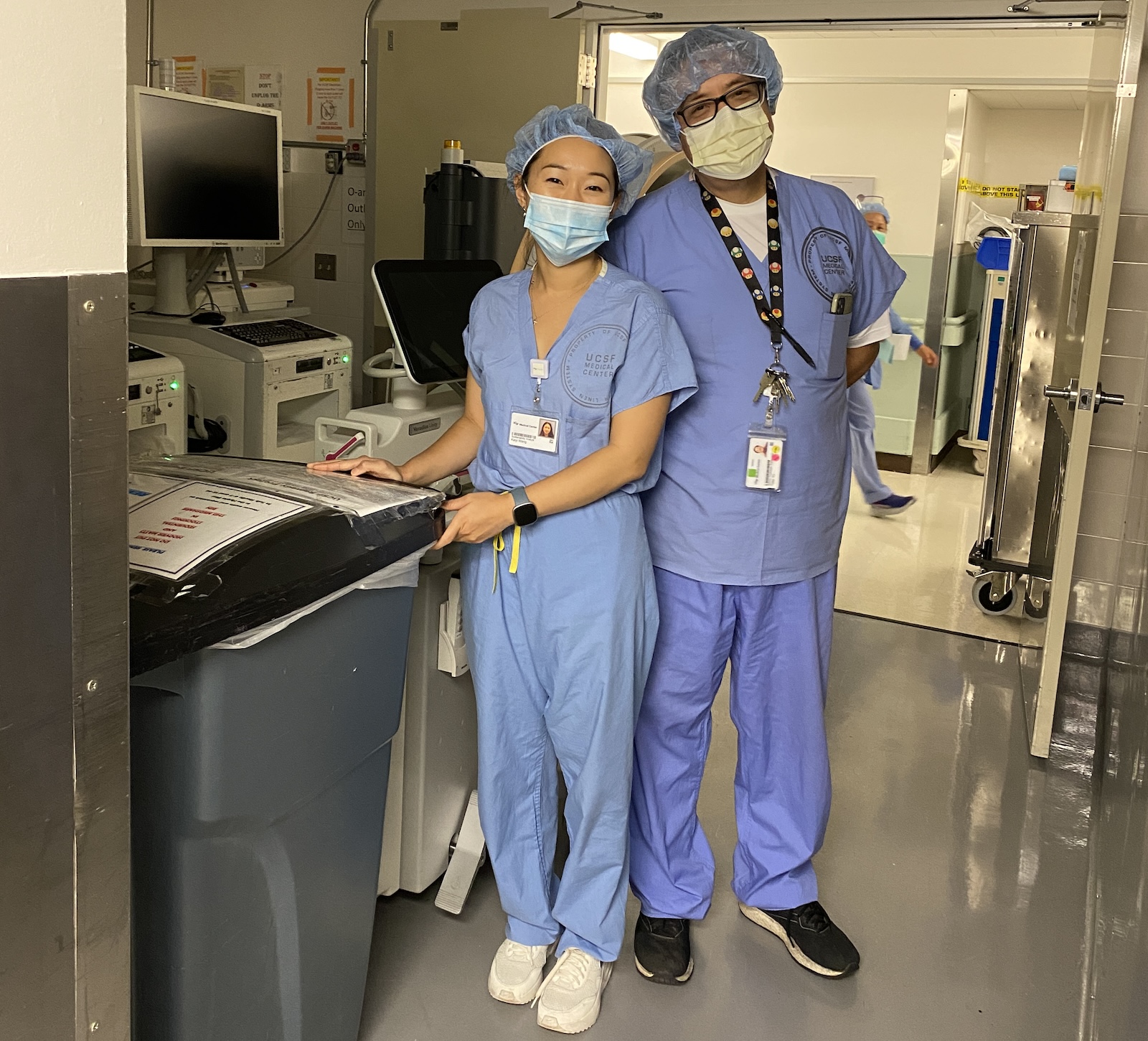 Two members of the UCSF Zero Waste working group. Kaiyi Wang (periop) & Tyler Yu (EVS Hospitality Services)