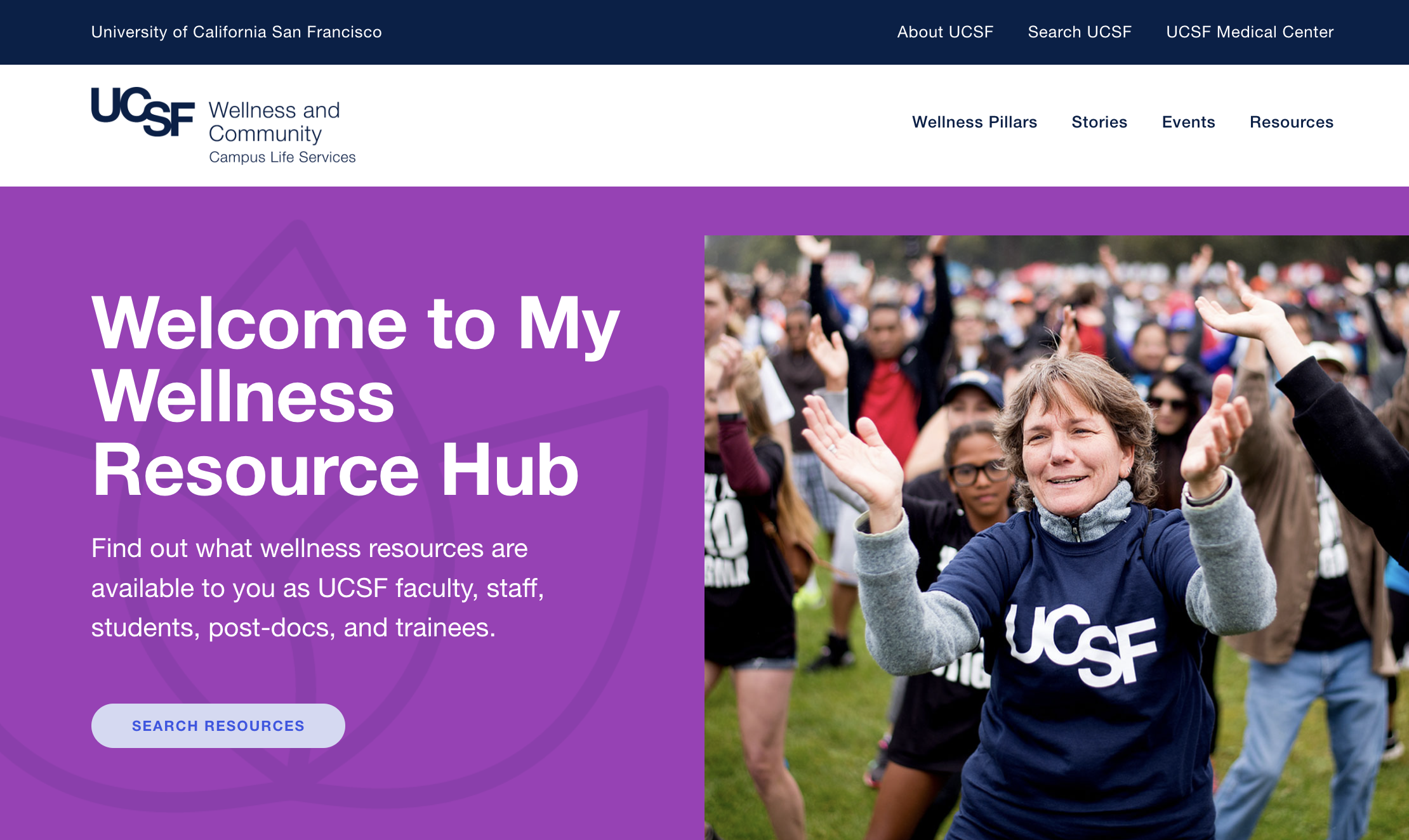 MyWellness homepage screenshot