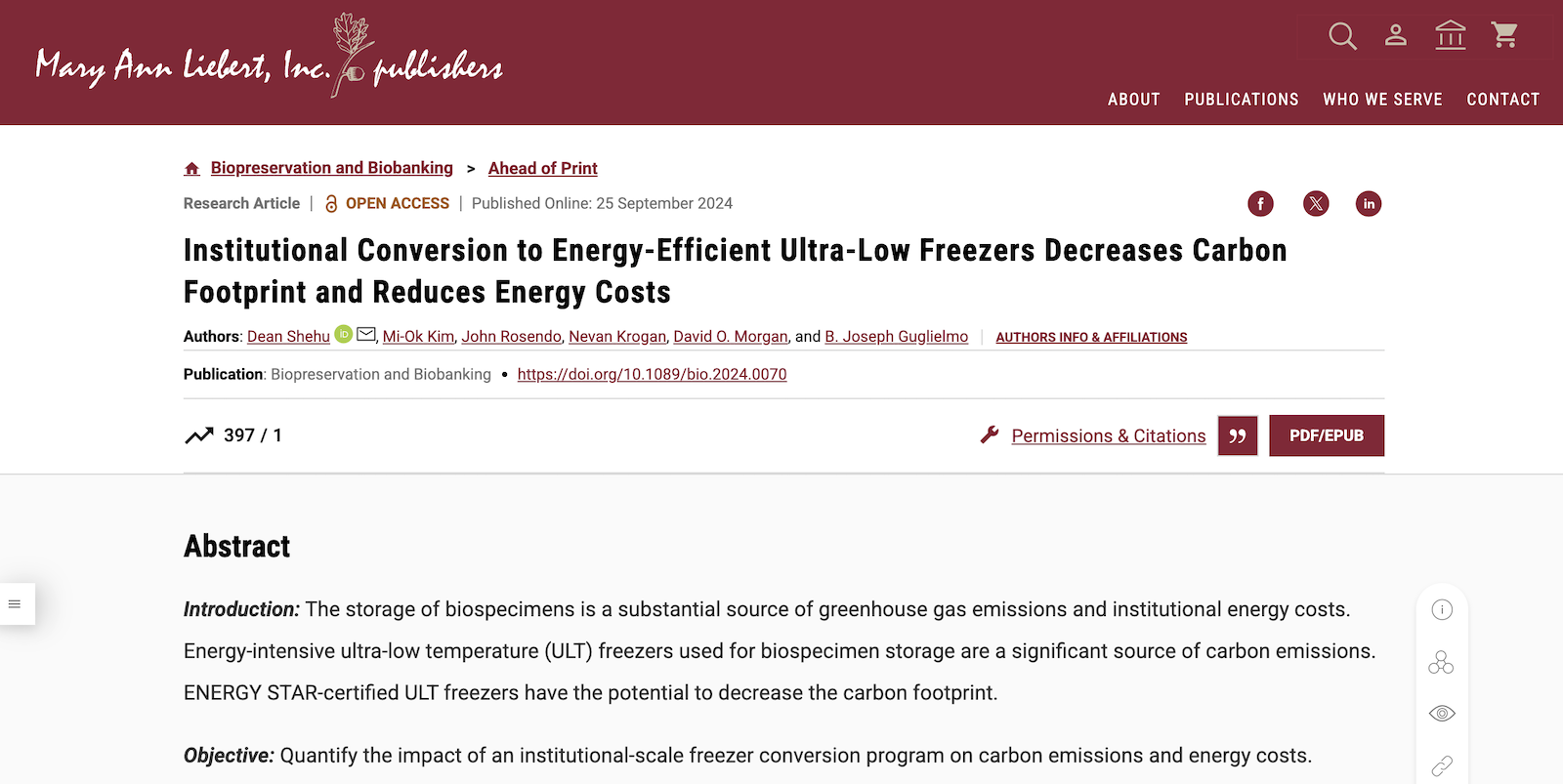 Webpage article published by Shehu and team