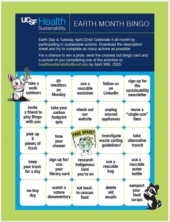 Earth Month Bingo Card