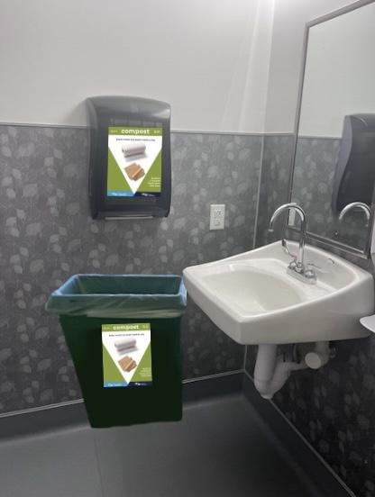 Example of a compost bin in the bathroom.     