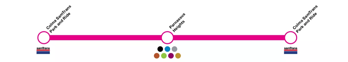 Pink shuttle stops