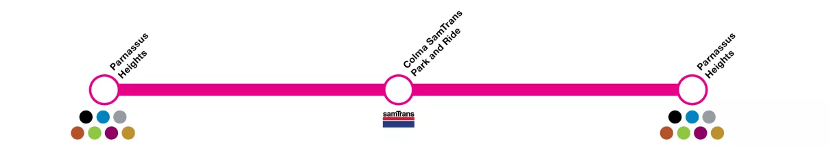 Pink shuttle stops