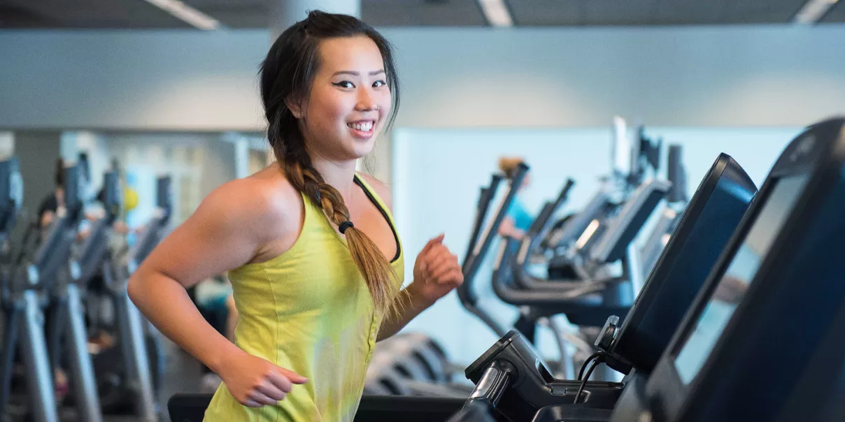 Running on treadmill